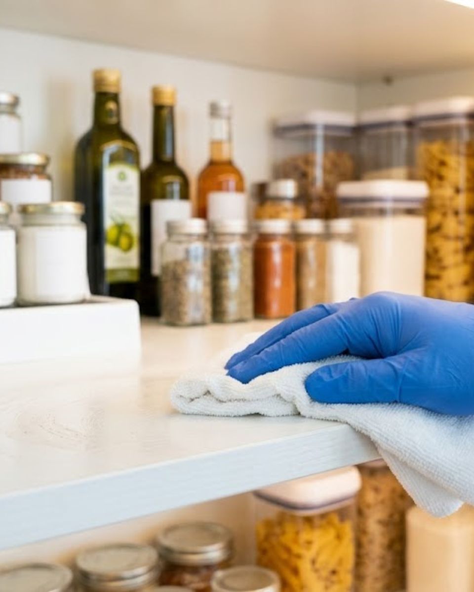 Rodent droppings cleanup — technician in Tyvek suit sanitizing contaminated Waco attic space
